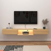 Light Oak Modern Wall-Mounted Media Console