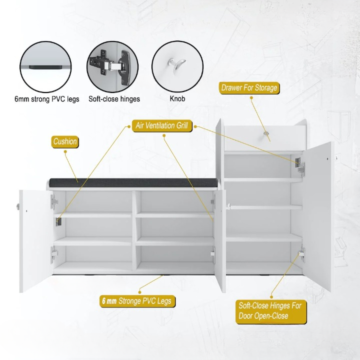 ComfyStore 20-Pair Shoe Cabinet