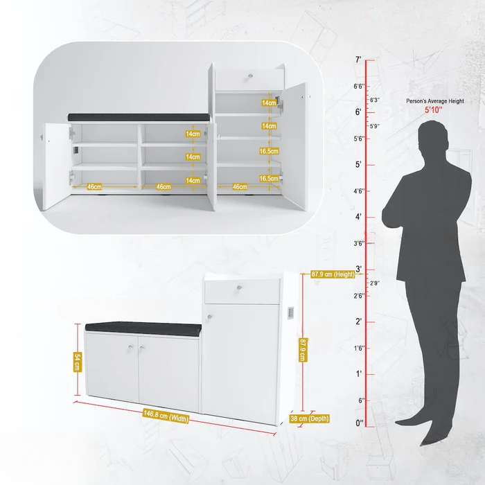 ComfyStore 20-Pair Shoe Cabinet