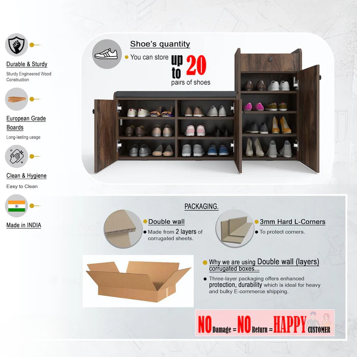 ComfyStore 20-Pair Shoe Cabinet