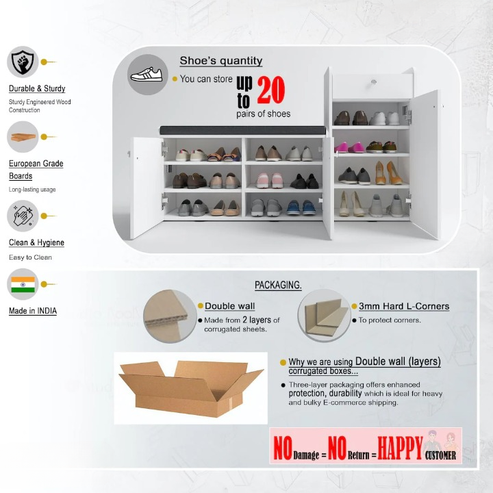 ComfyStore 20-Pair Shoe Cabinet