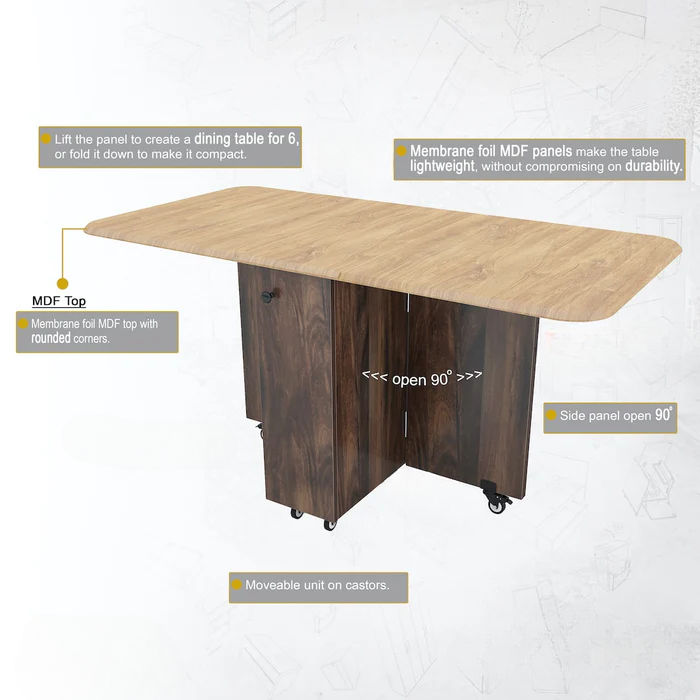 FlexiFold 6-Seater Dining Table without chair